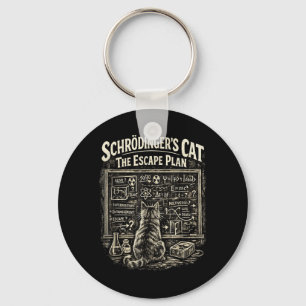 Funny Schrödingers Cat Escape Plan Science Teacher Keychain