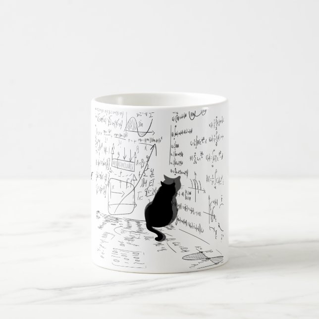 Funny Schrodinger's Cat in Corner Coffee Mug (Center)