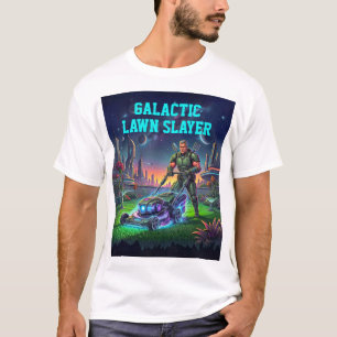 Funny Sci-fi Cosmic Mower Retro Halftone Comic T-Shirt