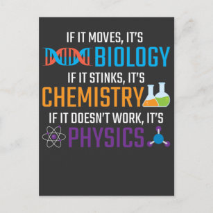 Funny Science Biology Chemistry Physics Teacher Postcard