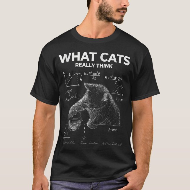 Funny Science Cat Meme T-Shirt (Front)