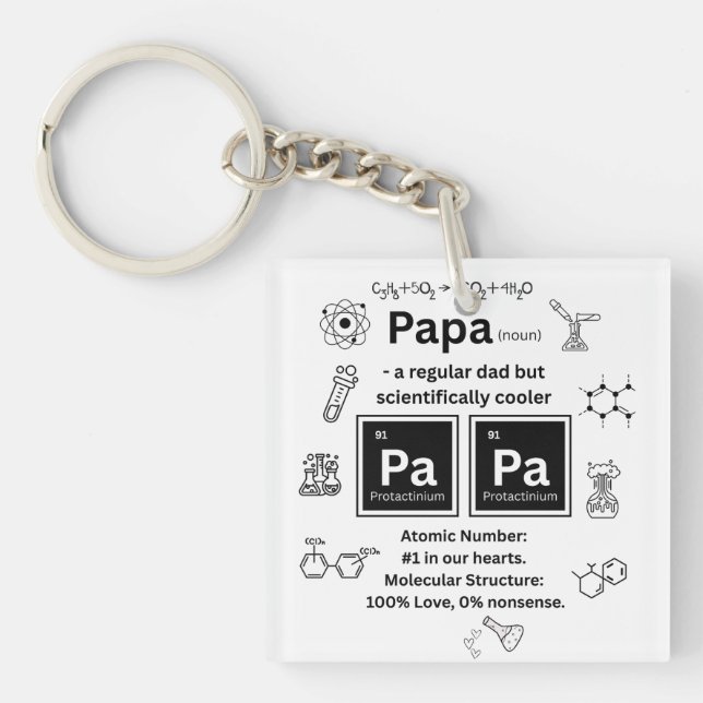 Funny Science Dad Father’s Day PaPa  Keychain (Front)