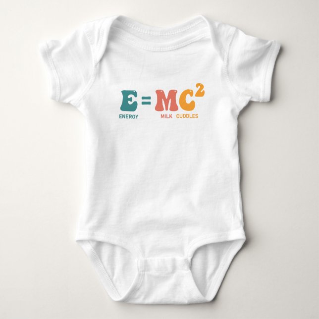 Funny Science E=MC2 Baby Bodysuit (Front)