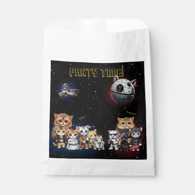 Funny Science Fiction Kitty Cat Custom Invitation Favour Bag (Front)