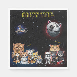 Funny Science Fiction Kitty Cat Custom Invitation Napkin