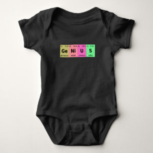 Funny Science Genius Periodic Table of Elements Baby Bodysuit