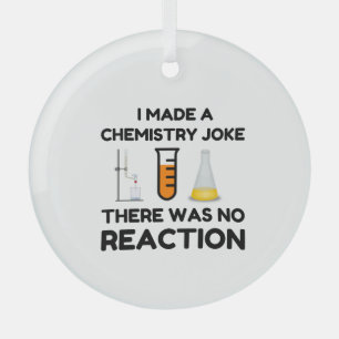 Funny Science lover chemistry joke Glass Ornament