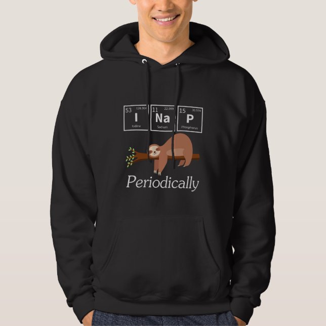 Funny Science Pun Chemistry Sloth Nap Lover Hoodie (Front)