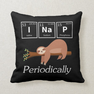 Funny Science Pun Chemistry Sloth Nap Lover Throw Pillow