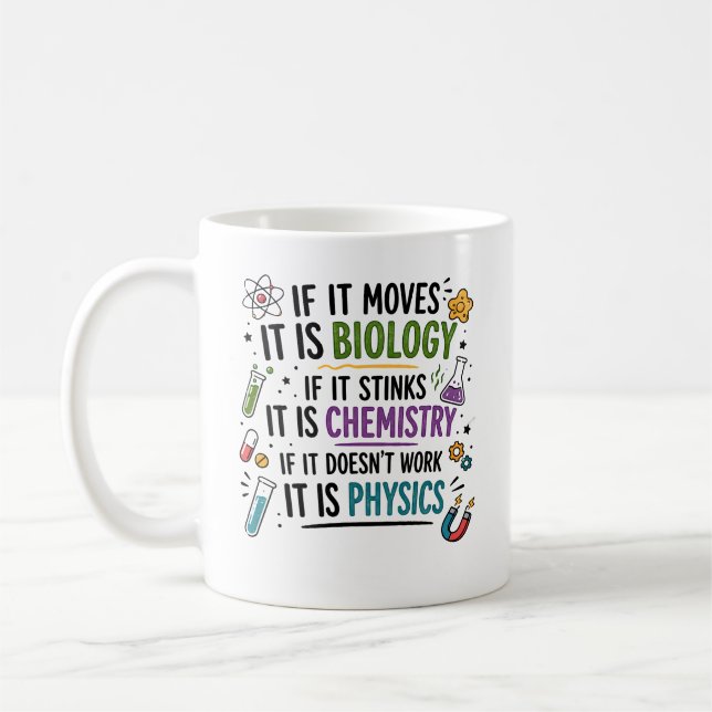 Funny Science Teacher Gift Coffee Mug (Left)