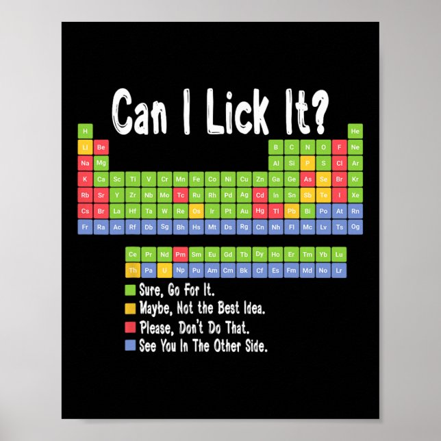 Funny Science Teacher Student Can I Lick It Period Poster (Front)