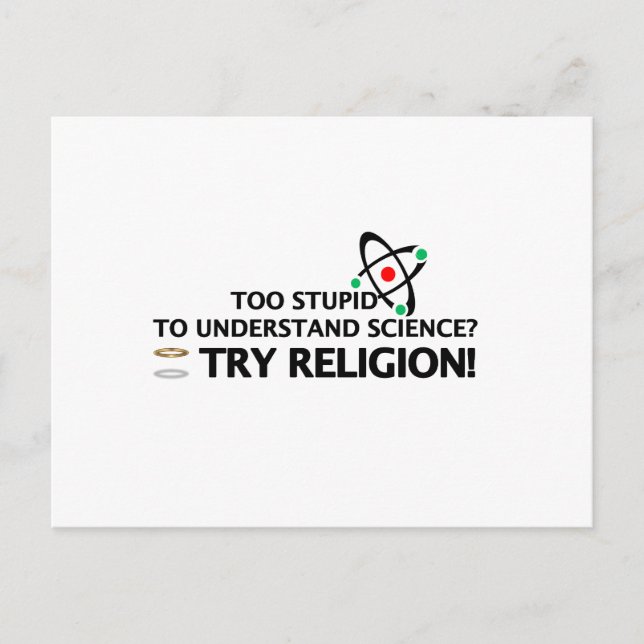 Funny Science VS Religion Postcard (Front)