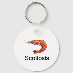 Funny Scoliosis Shrimp  Keychain
