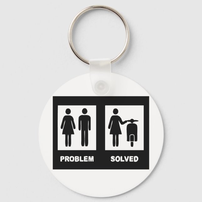 Funny scooter girl - no problem keychain (Front)