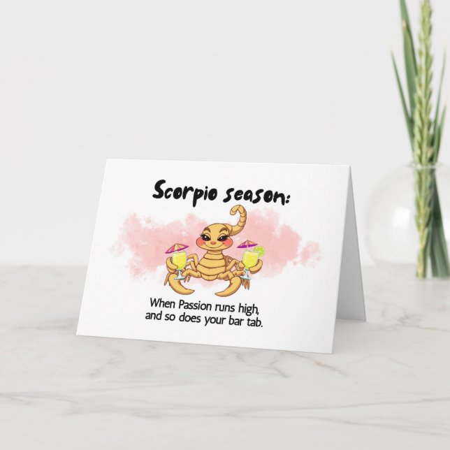 Funny Scorpio Zodiac carte d'anniversaire (Devant)