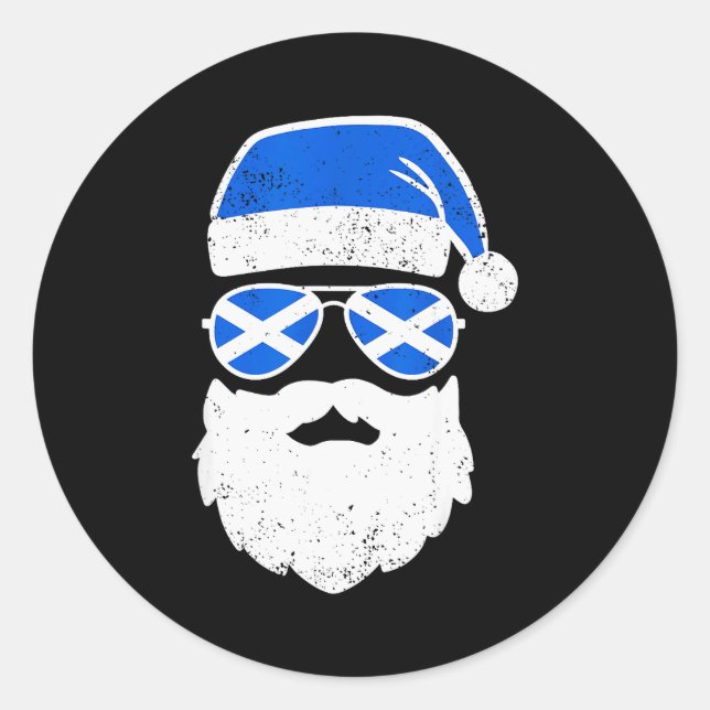 Funny Scottish Christmas Pajama Funny Matching Fam Classic Round Sticker (Front)