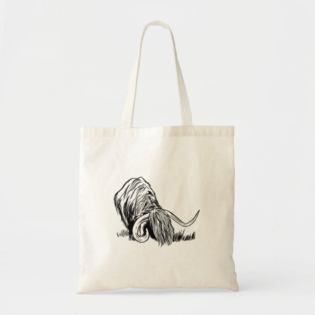 Funny Scottish Highland Cow Tote Bag (Front)