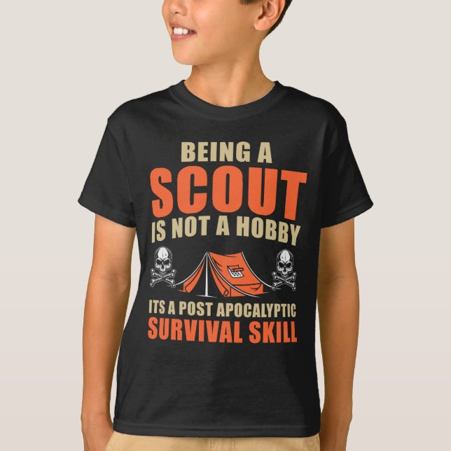 Funny Scout Adventure Tent Nature Lover Camper T-Shirt (Front)