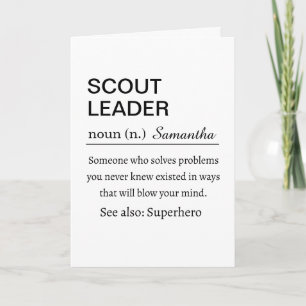 Funny Scout Leader Definition Card Thank You Gift