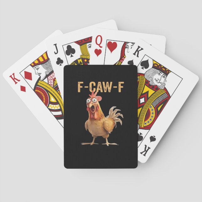 Funny Screaming Chicken F-Caw-F Joke Design Classi Playing Cards (Back)