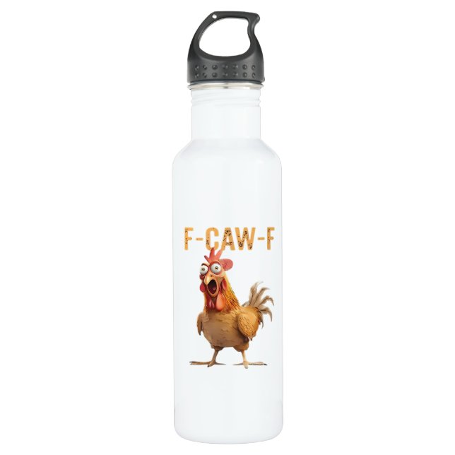 Funny Screaming Chicken F-Caw-F Joke Essential 710 Ml Water Bottle (Front)