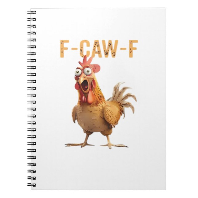 Funny Screaming Chicken F-Caw-F Joke Essential Notebook (Front)