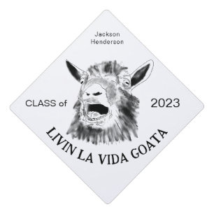 Funny Screaming Goat Livin La Vida Goata Graduation Cap Topper