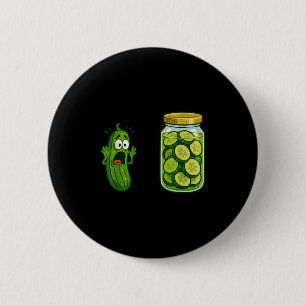 Funny Screaming Pickle Jar Cucumber Joke Meme Humo 2 Inch Round Button