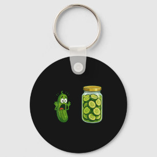 Funny Screaming Pickle Jar Cucumber Joke Meme Humo Keychain