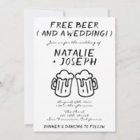Funny Scribble Hand Drawn Written Beer Wedding