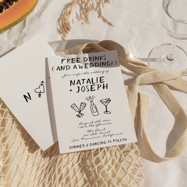 Funny Scribble Hand Drawn Written Unique Wedding Invitation (Creator Uploaded)