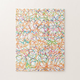 Funny Scribbles Challenging Rainbow Pattern Jigsaw Puzzle