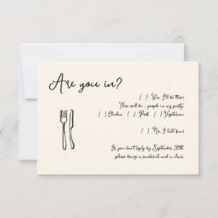 Funny Script Invitation Reply Card Insert