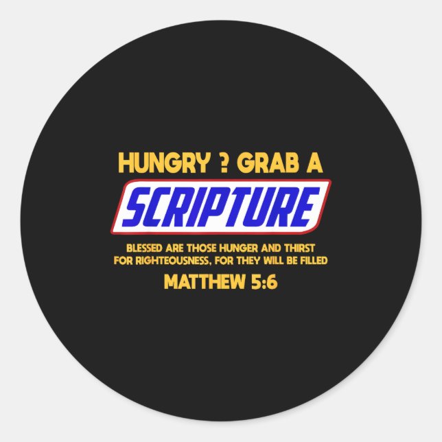 Funny Scripture , Bible Verse, Famous Scriptures,  Classic Round Sticker (Front)