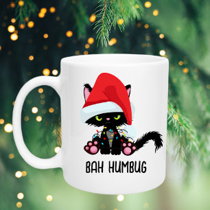 Funny Scrooge Christmas Santa Cat  Coffee Mug