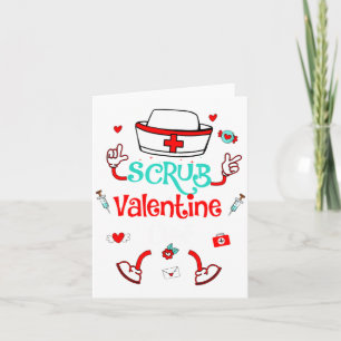 Funny Scrub Valentines Day Nurse Crew Family Group Card