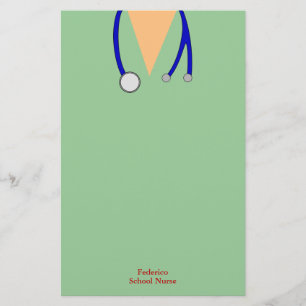 Funny Scrubs Nurses Whimsical Design Stationery