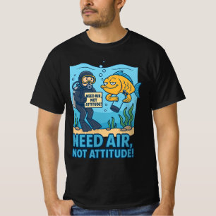 Funny Scuba Diver Shirt – Deep Thoughts, No Air