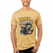 Funny Scuba Diver T-Shirt-Tank Half Empty