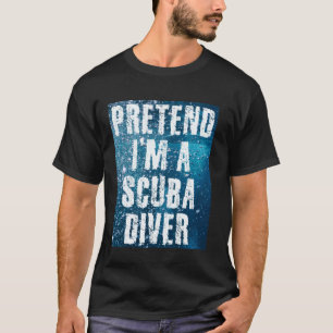 Funny Scuba Diving Dive Flag Halloween Humour Grap T-Shirt