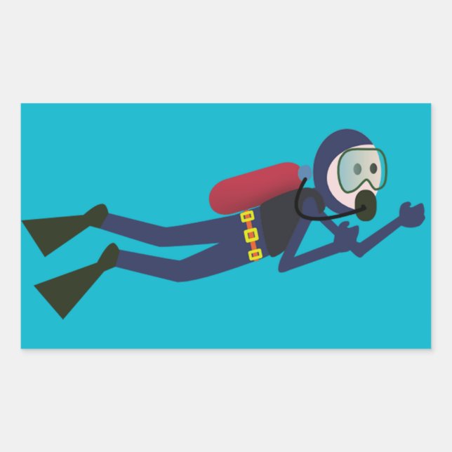 FUNNY SCUBA DIVING DIVER, TANK AND MASK SCUBA GEAR STICKER (Front)
