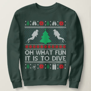 Funny Scuba Diving Diver Ugly Christmas Xmas Sweatshirt