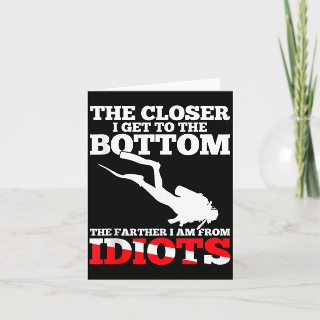 Funny Scuba Diving Flag Dive Quote Scuba Diver Gif Card (Front)