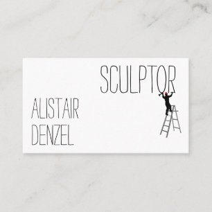 Funny sculptor man customizable business card