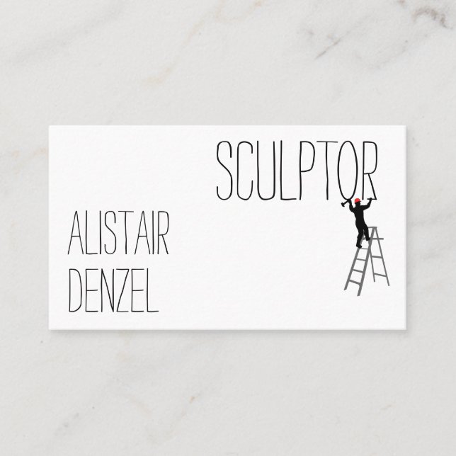 Funny sculptor man customizable business card (Front)