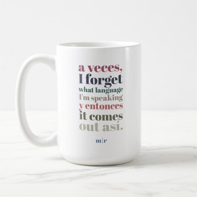 Funny Se Habla Spanglish Proud Latino Colourful Coffee Mug (Left)