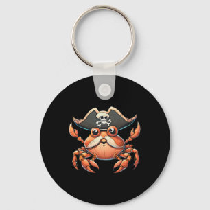 Funny Sea Creature Ocean Pirate Crab Hunting Sailo Keychain