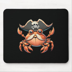 Funny Sea Creature Ocean Pirate Crab Hunting Sailo Mouse Pad