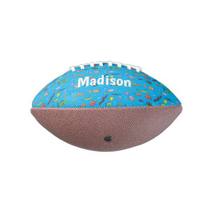 Funny sea creatures cartoon illustration pattern football