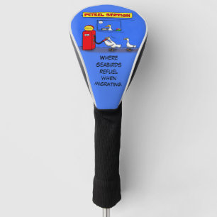 Funny sea gulls petrel cartoon humor golf head cover